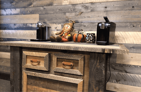 Easy And Affordable Ways To Create A Rustic Man Cave Bar - wood plank wall accent